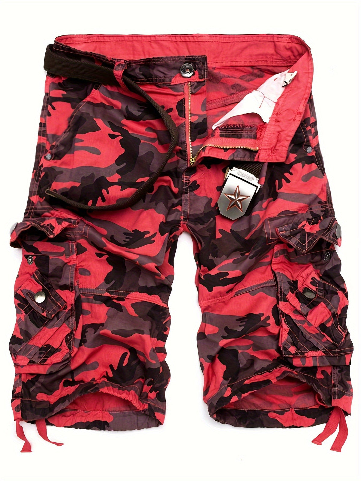 Mens Relaxed Fit Cotton Cargo Shorts Summer Style