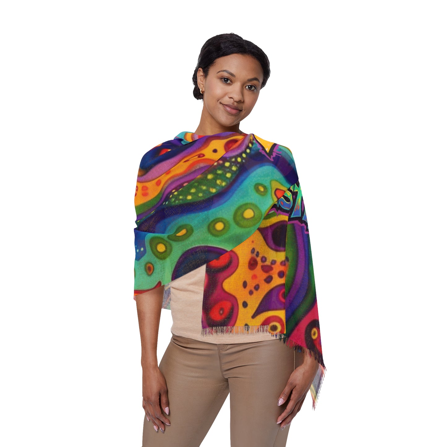 EDM Festival Psychedelic Scarf — Colorful Rave Light Scarf