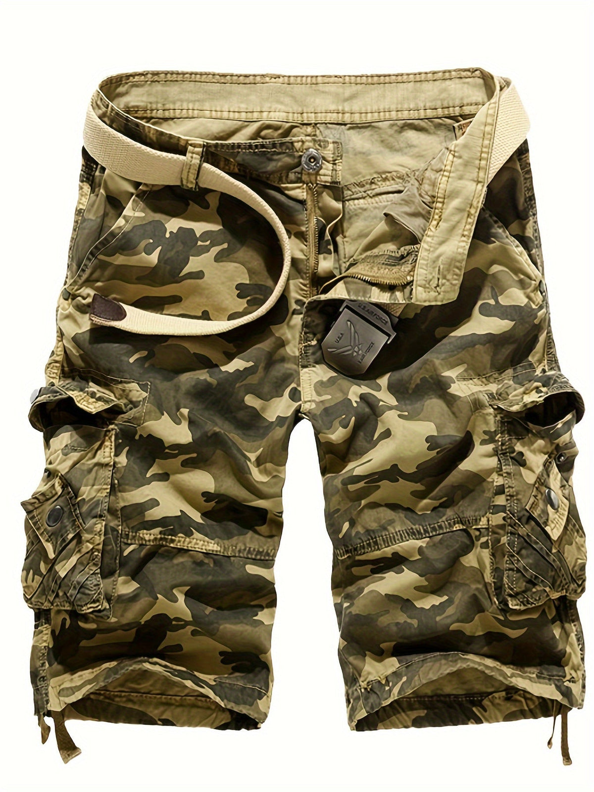 Mens Relaxed Fit Cotton Cargo Shorts Summer Style