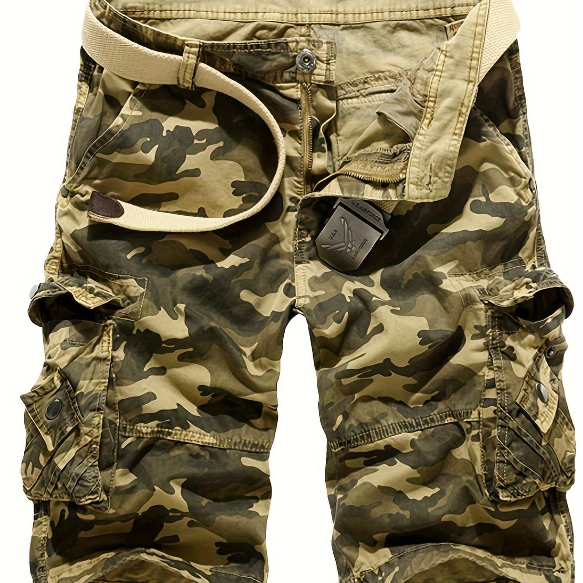 Mens Relaxed Fit Cotton Cargo Shorts Summer Style