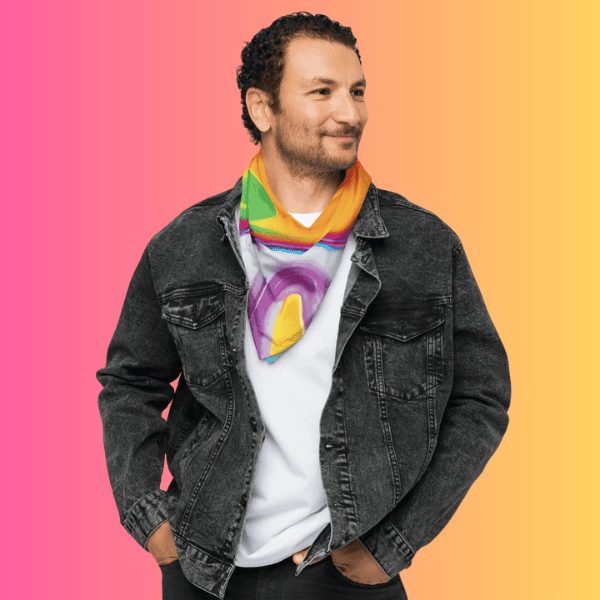 Vibrant Alcohol Ink Bandana for Festivals and Raves
