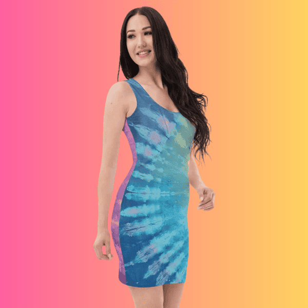 Vibrant Tie-Dye Bodycon Dress for Raves and Festivals