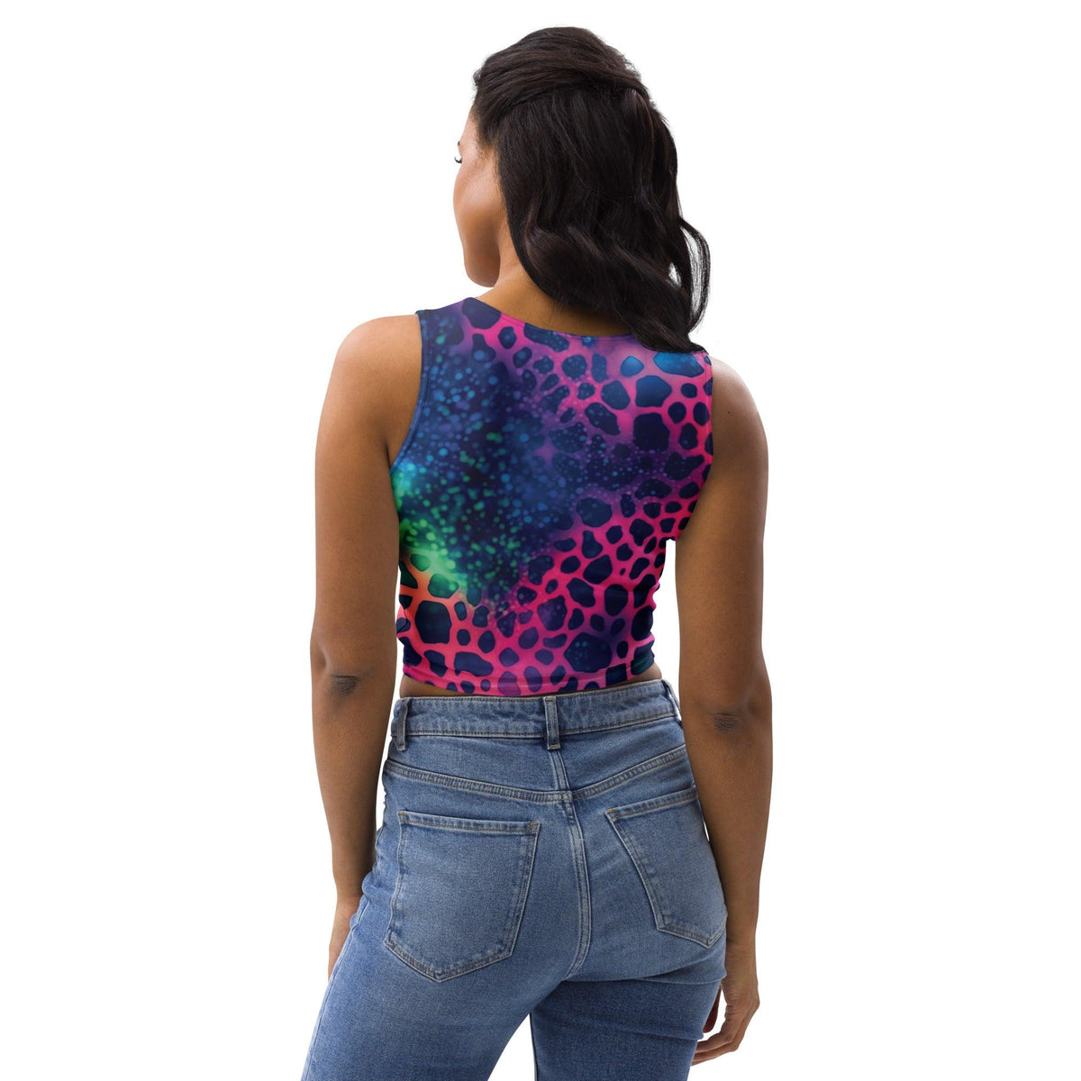 Neon Leopard Print Crop Top for Raves - EDMFestieGear.com