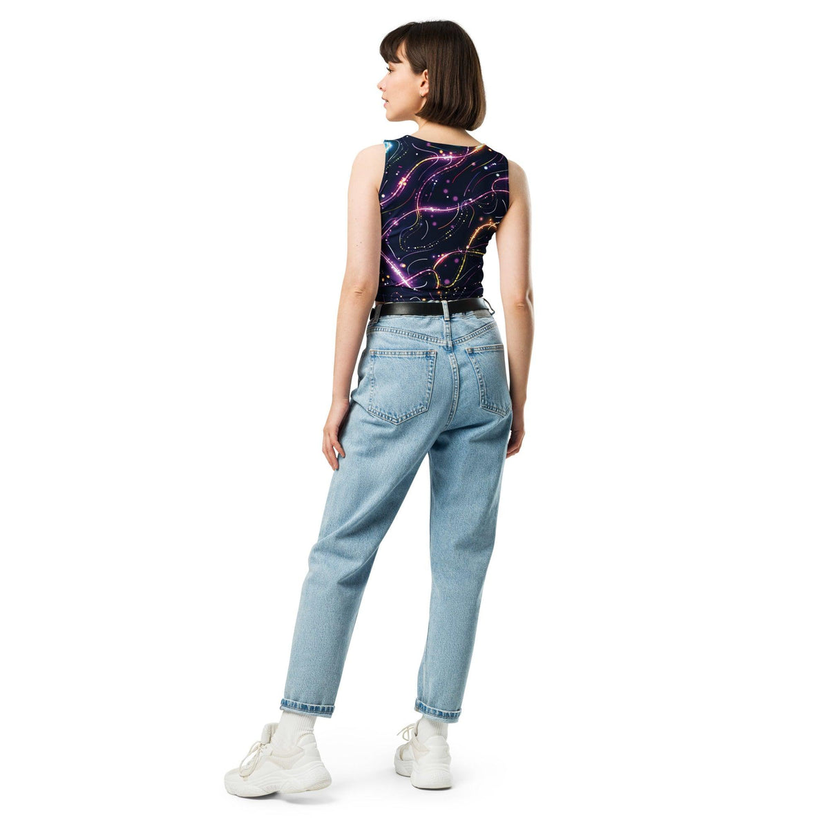 Vibrant Abstract Crop Top for Raves and Festivals - EDMFestieGear.com