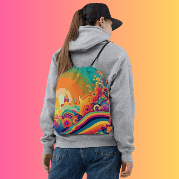 Trippy Universe Festival Drawstring Bag - Essential Rave Accessory