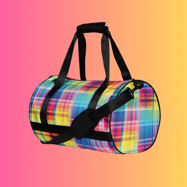 Neon Plaid Festie Travel Bag - Your Essential Rave Companion