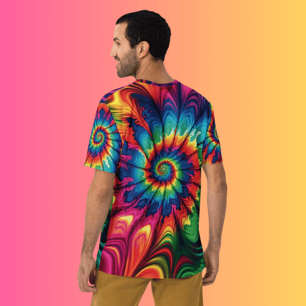 Vibrant Tie-Dye Men's T-Shirt for Raves and Festivals