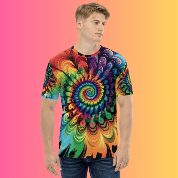 Electric Vibe Tie-Dye Men’s T-Shirt for Festival Lovers and EDM Enthusiasts