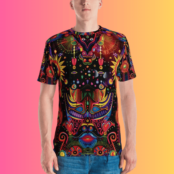 Psychedelic Vibes Men's T-Shirt - Essential Festival Gear for EDM Lovers