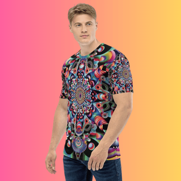 Psychedelic Vibes Festival T-shirt for Men - Vibrant Trippy Abstract Art