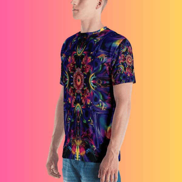 Vibrant Abstract EDM Festival T-Shirt for Men - Celebrate Your Festival Vibe