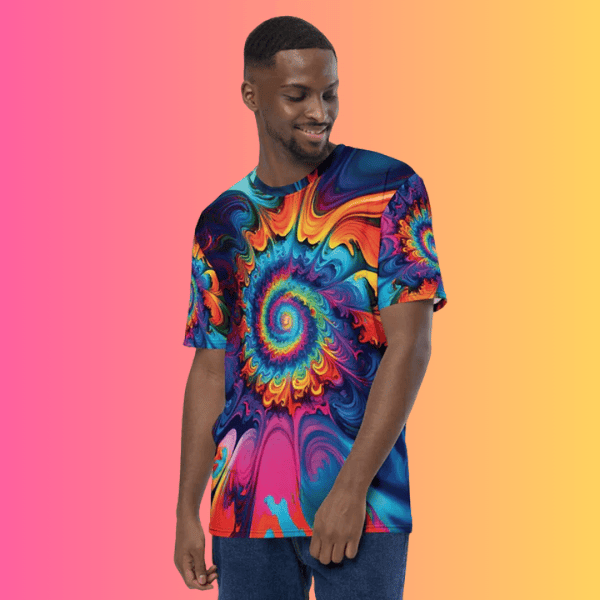 Vibrant Tie-Dye Men's T-Shirt for Raves and Festivals