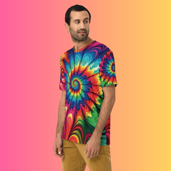 Vibrant Tie-Dye Men's T-Shirt for Raves and Festivals