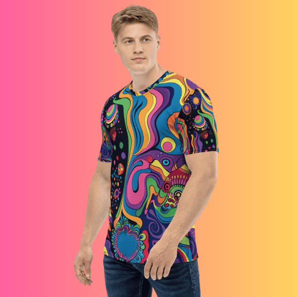 Psychedelic Vibes Men's Festival T-Shirt for EDM Enthusiasts