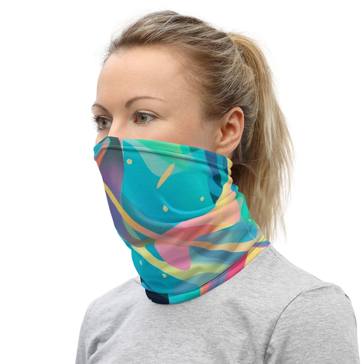 Vibrant Abstract Neck Gaiter for Festivals & Raves - EDMFestieGear.com