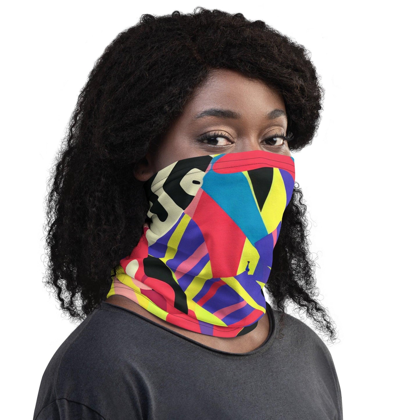 Playful Abstract Neck Gaiter for Festivals - EDMFestieGear.com