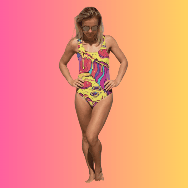 Custom One-Piece Festival Swimsuit for EDM Lovers