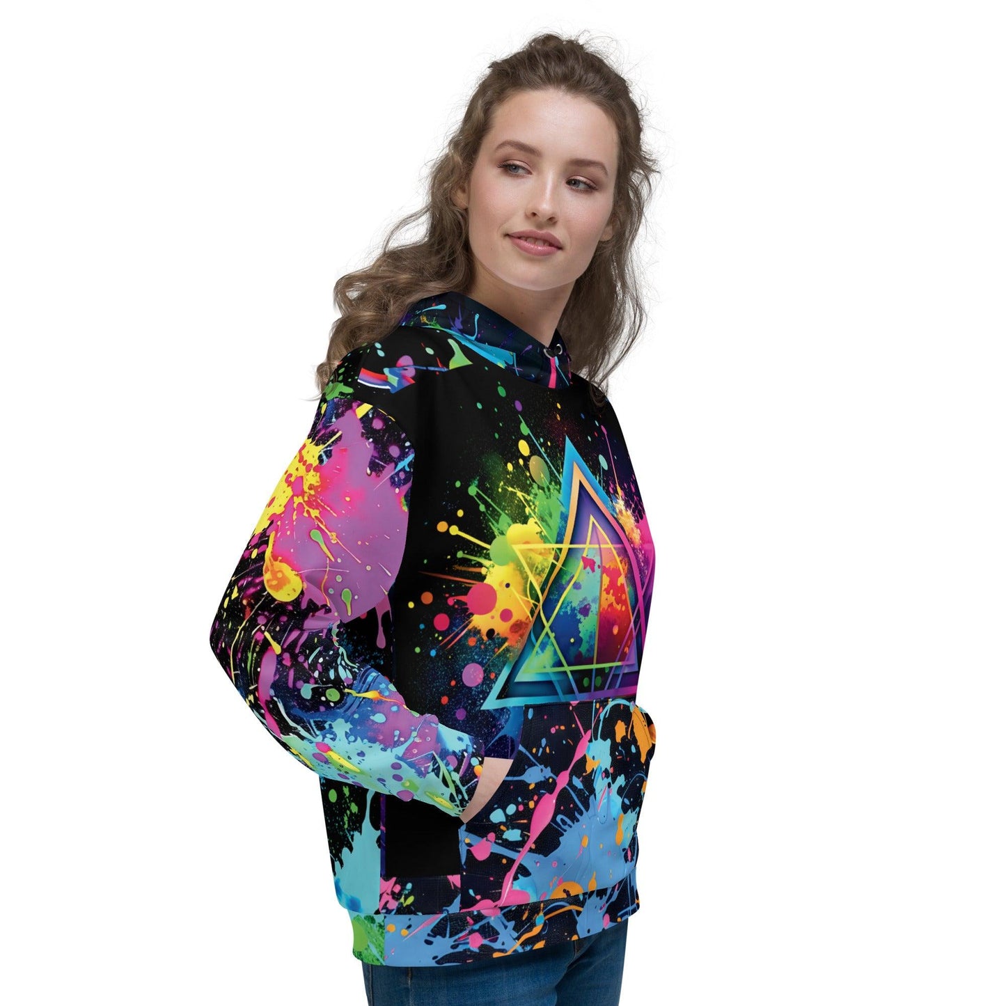 Triangle Paint Splash Unisex Hoodie - EDMFestieGear.com