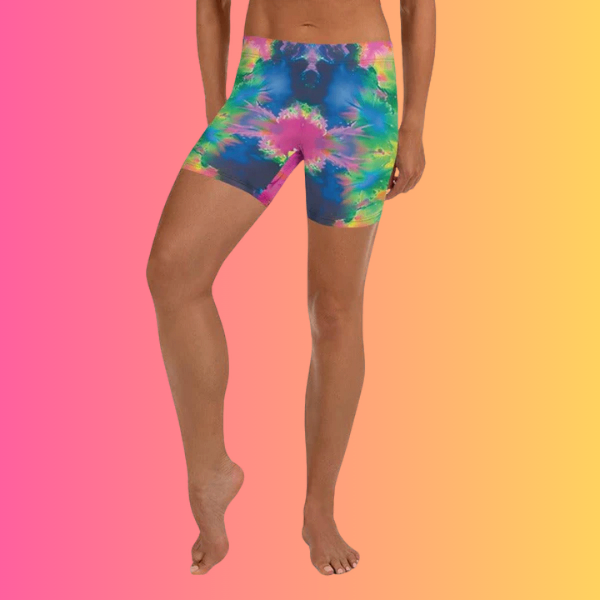 Funky Tie-Dye Festival Shorts - Custom Rave Wear - EDMFestieGear.com