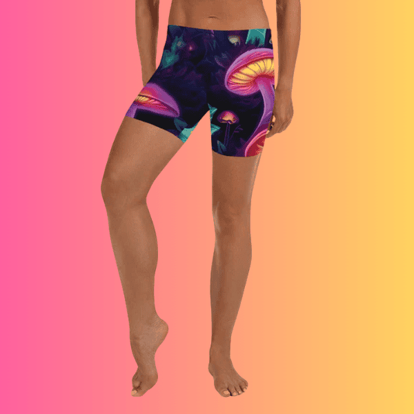 Vibrant Mushroom Festival Shorts for EDM Lovers