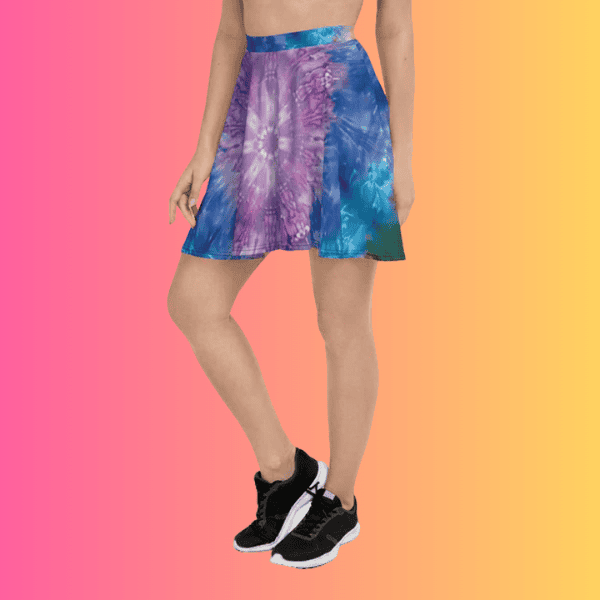Vibrant Tie-Dye Skater Skirt Perfect for Festivals and Raves