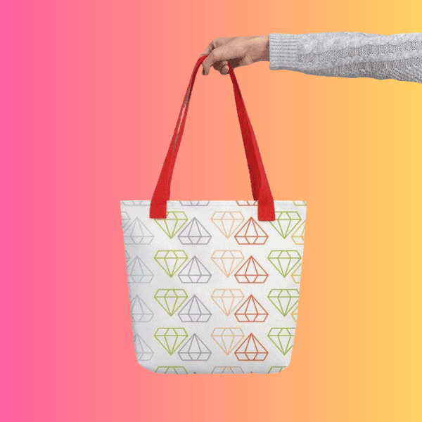 Vibrant Rainbow Diamond Festival Tote Bag - Perfect for Ravers and EDM Lovers