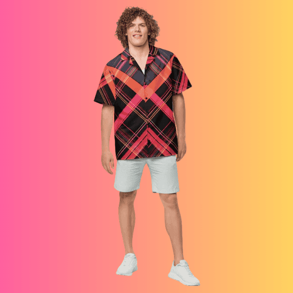Vibrant Plaid Button-Up Shirt for Festivals & Raves