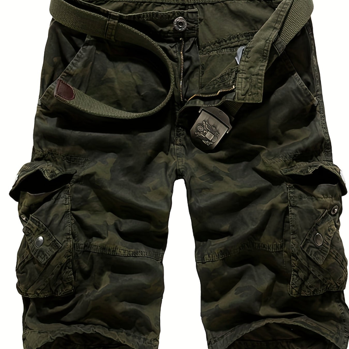 Mens Relaxed Fit Cotton Cargo Shorts Summer Style