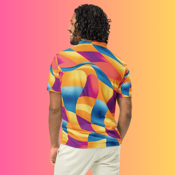 Ignite Your Vibe with the Abstract EDM Polo Shirt