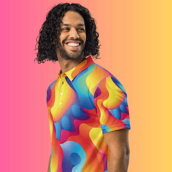 Vibrant Abstract Polo for Raves & Festivals