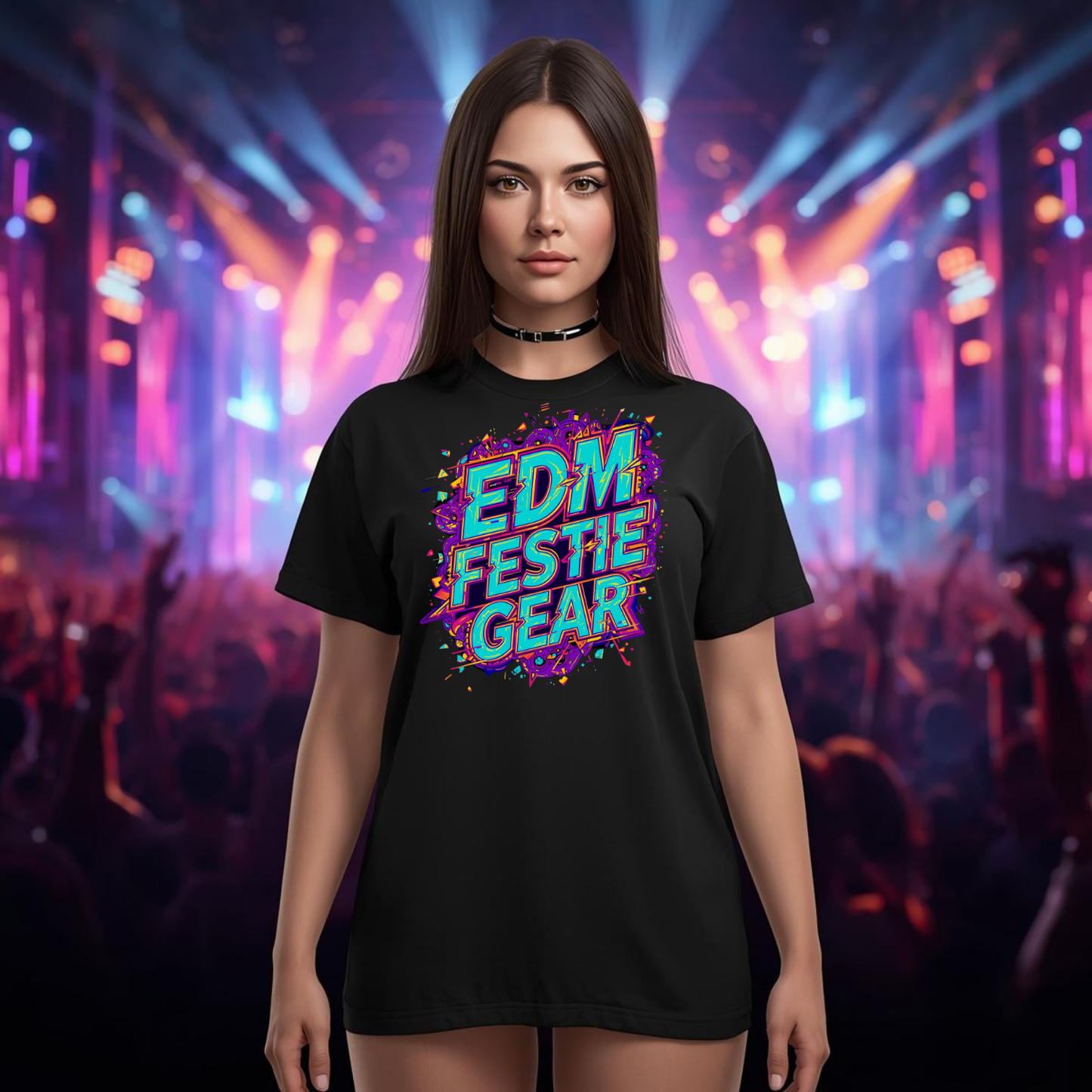 EDM Festie Gear Glitched Festival T-Shirt for Rave Culture