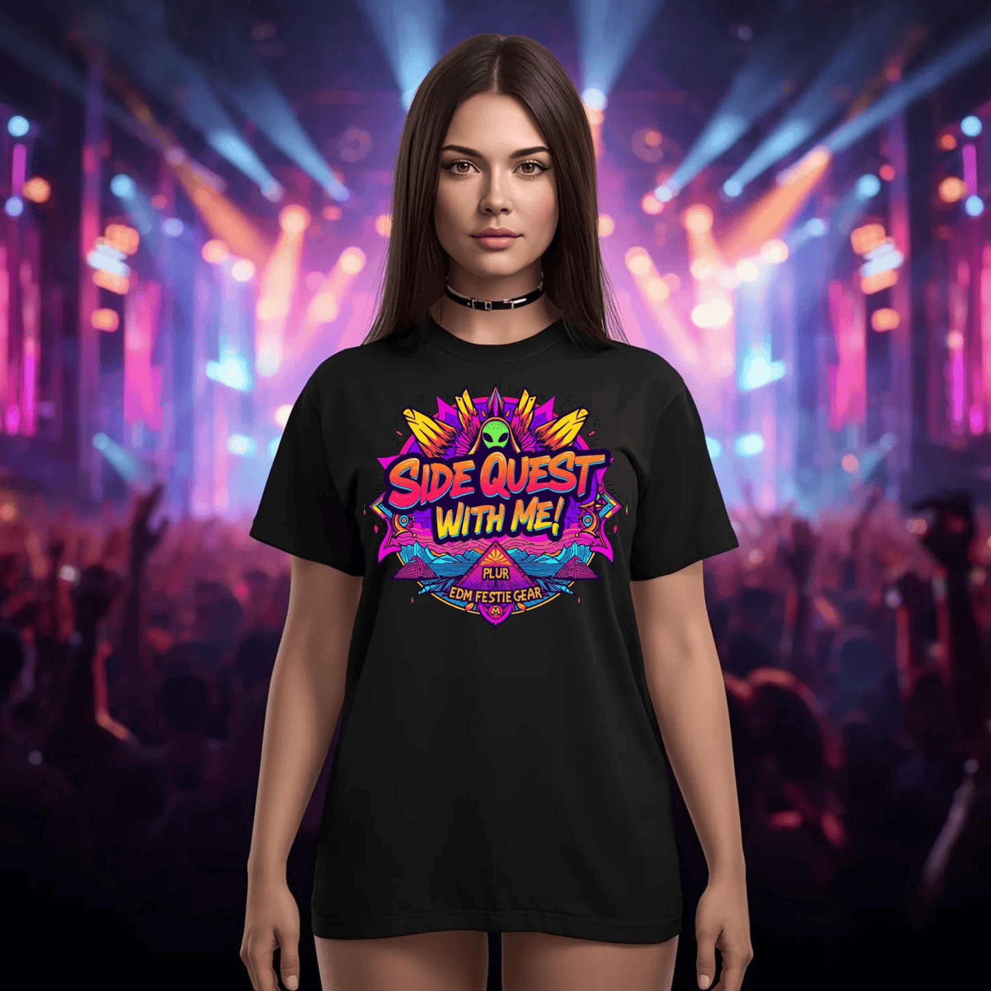 Side Quest With Me Aliens Festival T-Shirt for Ravers