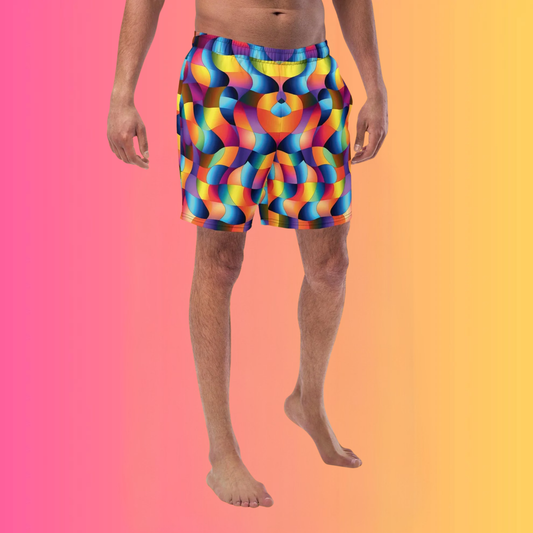 Abstract Swim Trunks For EDM Rave Festivals
