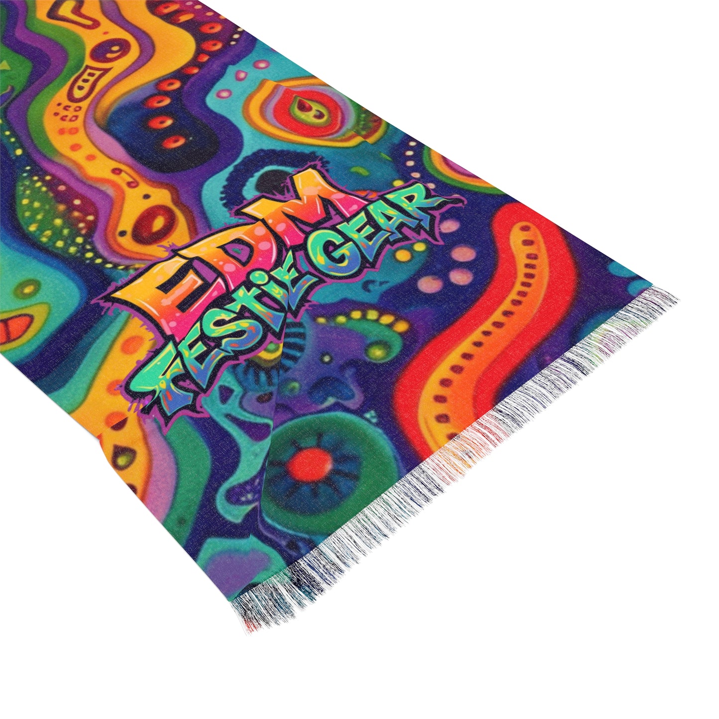 EDM Festival Psychedelic Scarf — Colorful Rave Light Scarf