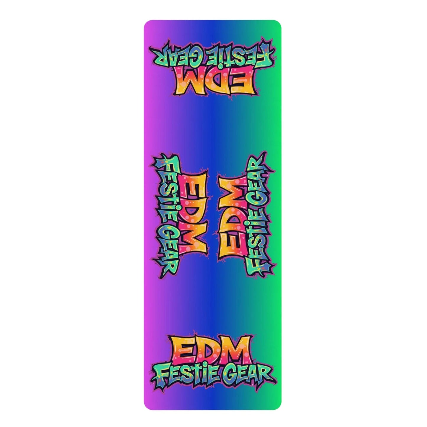 EDM Festie Gear Neon Gradient Rubber Yoga Mat - Vibrant Rave Festival Mat