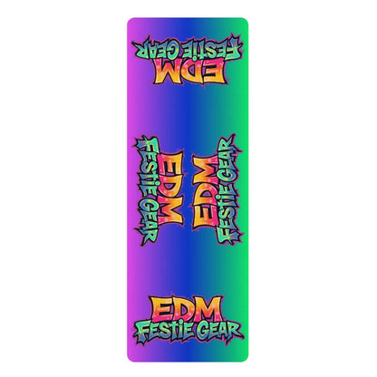 EDM Festie Gear Neon Gradient Rubber Yoga Mat - Vibrant Rave Festival Mat