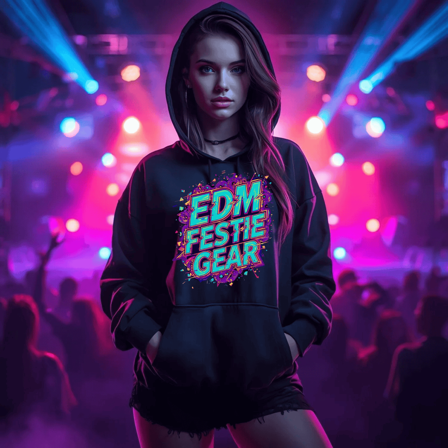 EDM Festie Gear Glitched Festival T-Shirt for Rave Culture