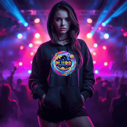P.L.U.R.R Space Festival T-Shirt – Vibrant and Energetic Rave Apparel