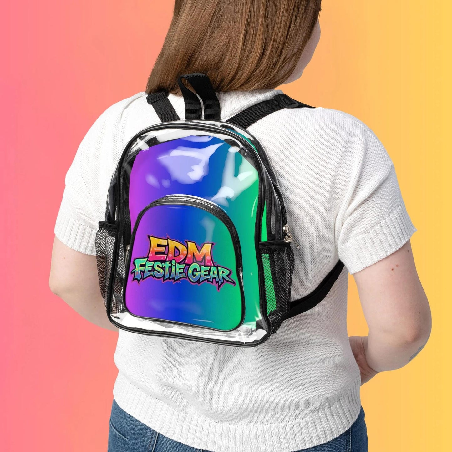 EDM Festie Gear Clear Stadium Backpack - Transparent Festival Rave Bag