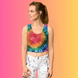 Sunrise Spiral Women's Festival Crop Tank | Tie-Dye EDM Rave Crop Top | PLUR Festival Streetwear