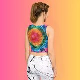 Sunrise Spiral Women's Festival Crop Tank | Tie-Dye EDM Rave Crop Top | PLUR Festival Streetwear