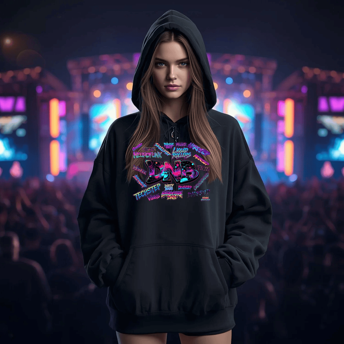 DNB Word Art Festival T-Shirt: Ignite Your Rave Spirit