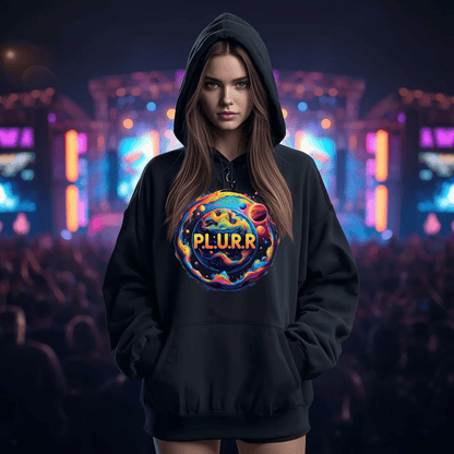 P.L.U.R.R in Space Festival T-Shirt for Rave Lovers