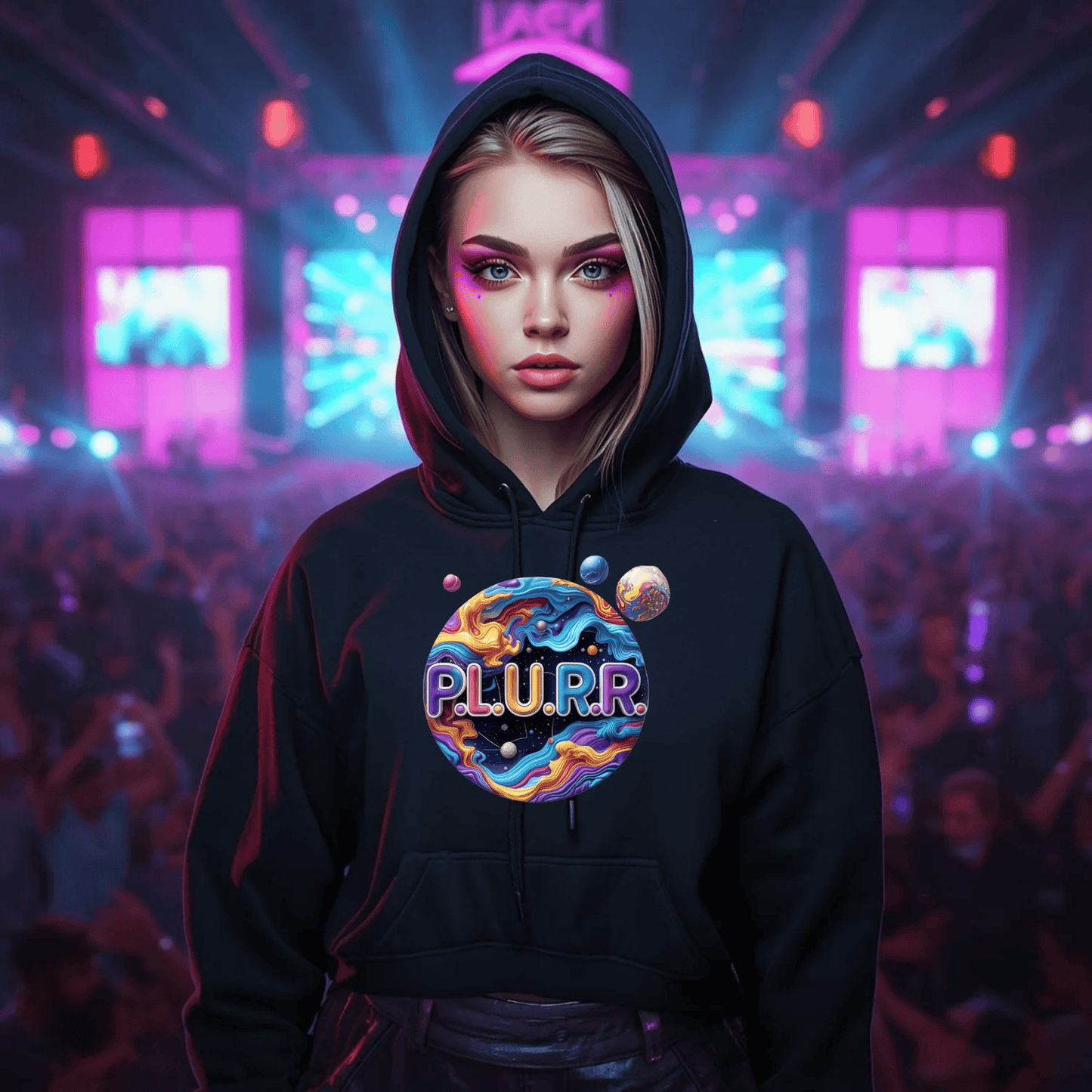 P.L.U.R.R Solar System Festival T-Shirt - Bold Celestial Design for Ravers