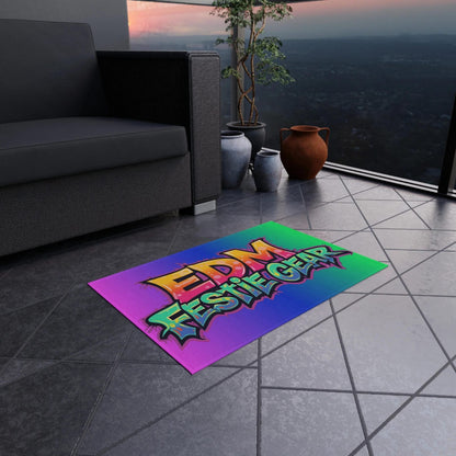 EDM Festie Gear Neon Graffiti Festival Outdoor Rug