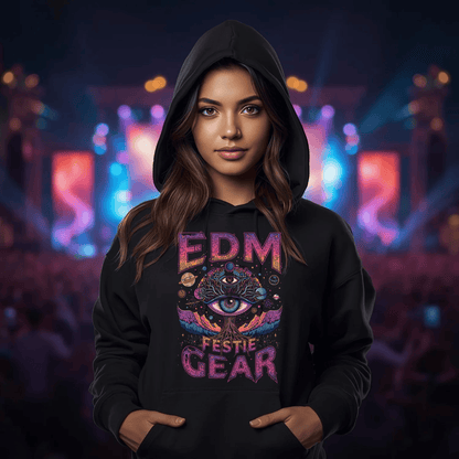 EDM Festival Gear All-Seeing Cosmic Life Tree T-Shirt