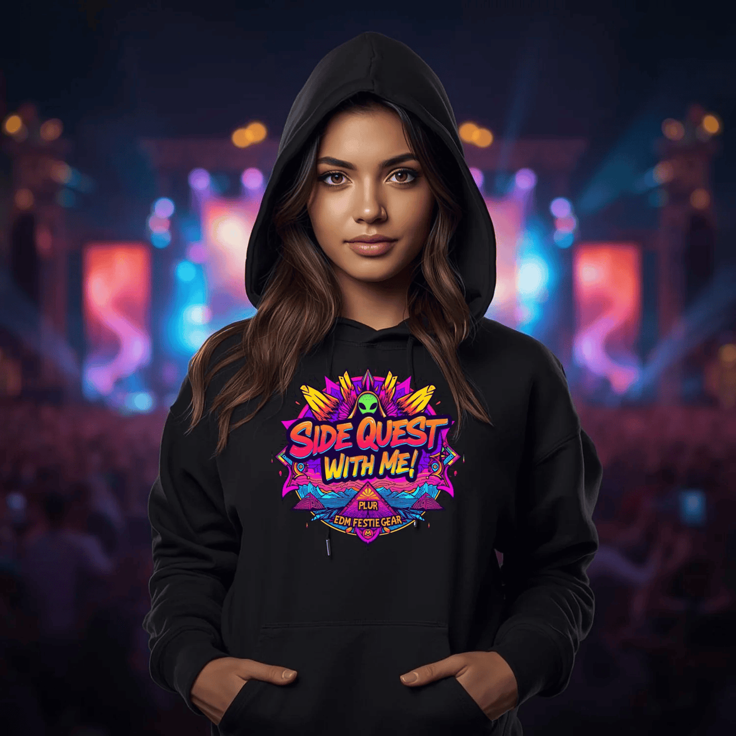 Side Quest With Me Aliens Festival T-Shirt for Ravers
