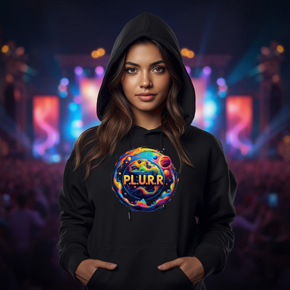 P.L.U.R.R in Space Festival T-Shirt for Rave Lovers