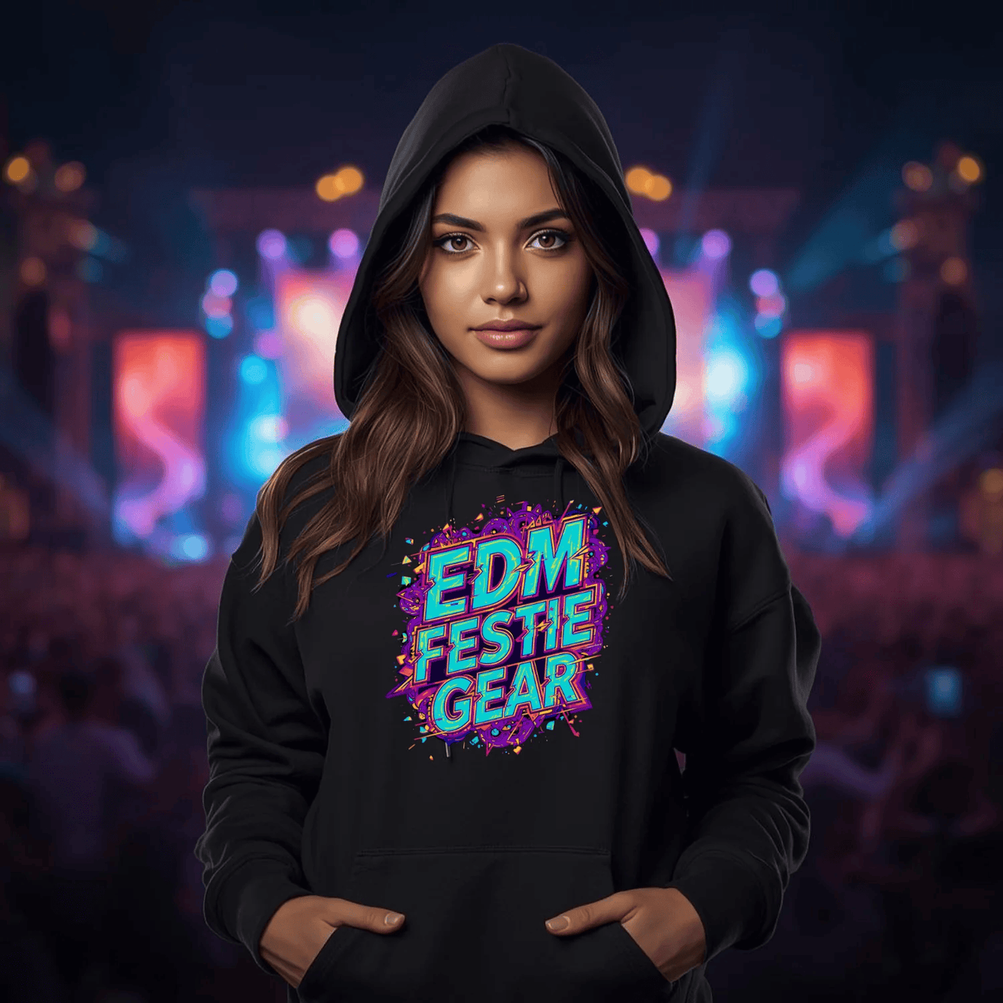 EDM Festie Gear Glitched Festival T-Shirt for Rave Culture