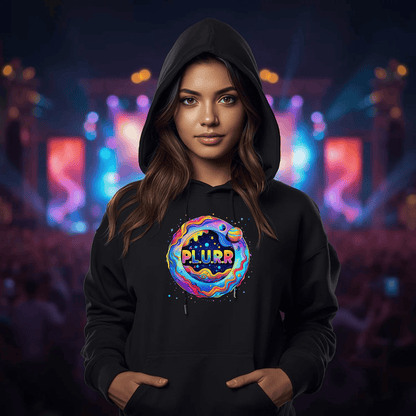 P.L.U.R.R Space Festival T-Shirt – Vibrant and Energetic Rave Apparel
